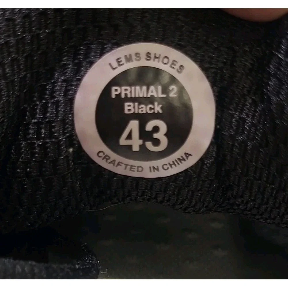 Lems Primal 2 Black  EU 43 Men's 10  /Women's 11.5